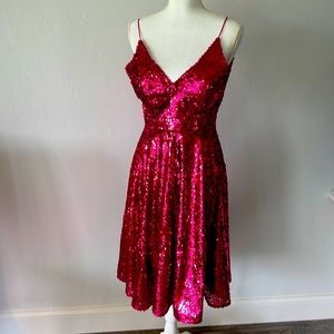 Pink Jay Godfrey Salazar midi sequin dress